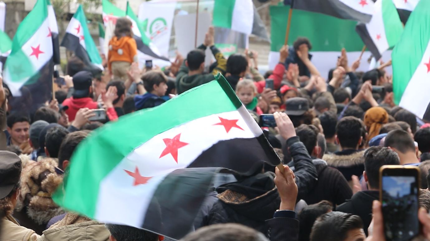 رشز مظاهرة مدينة أريحا في الذكرى العاشرة للثورة السورية