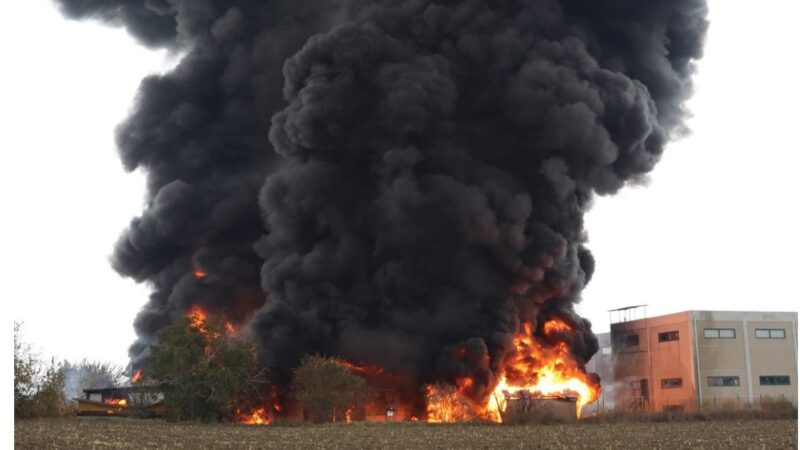 اندلاع حريق في مصنع كيماويات بدنيزلي .